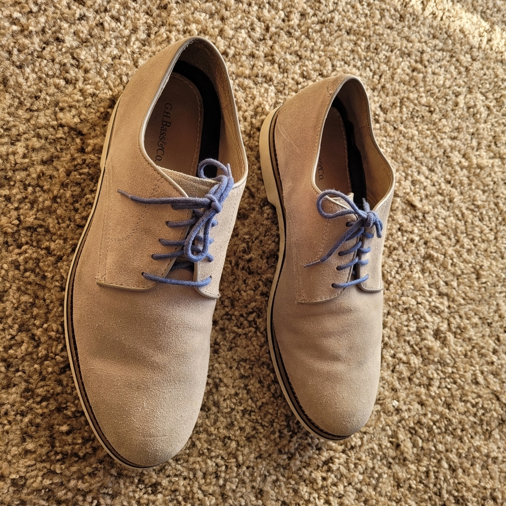 Preppy GH Bass Gray Suede Navy Laces Clifton size 12